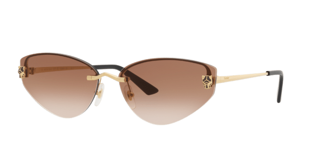 Cartier Woman Sunglass CT0431S -  Frame color: Gold, Lens color: Brown