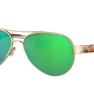 Costa Unisex Sunglass 6S4006 Loreto -  Frame color: Rose Gold, Lens color: Green Mirror