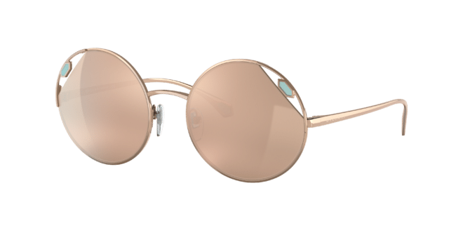 Bvlgari Woman Sunglass BV6159 -  Frame color: Pink Gold, Lens color: Clear Mirror Real Rose Gold