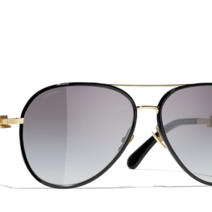 Chanel Woman Sunglass Pilot Sunglasses CH4284B -  Frame color: Gold, Lens color: Grey