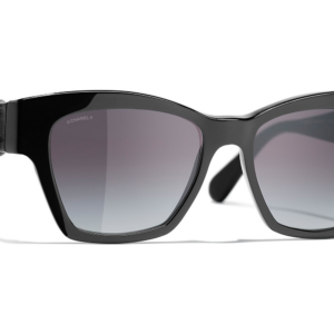 Chanel Woman Sunglass Butterfly Sunglasses CH5456QB -  Frame color: Black, Lens color: Grey