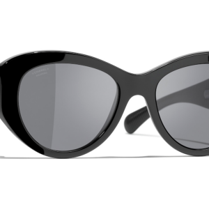 Chanel Woman Sunglass Butterfly Sunglasses CH5492 -  Frame color: Black, Lens color: Gray