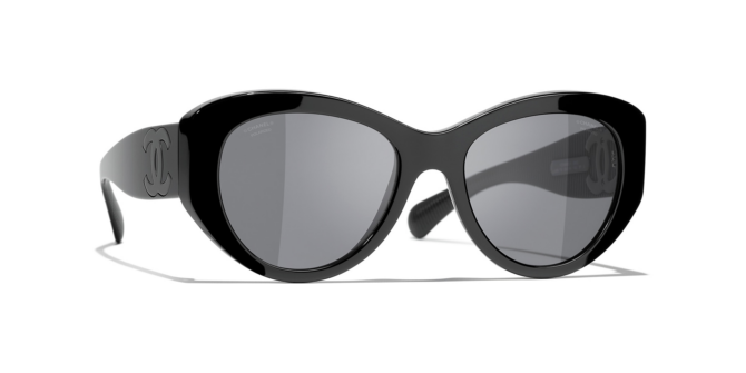 Chanel Woman Sunglass Butterfly Sunglasses CH5492 -  Frame color: Black, Lens color: Gray