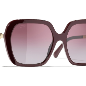 Chanel Woman Sunglass Square Sunglasses CH5521 -  Frame color: Burgundy, Lens color: Burgundy