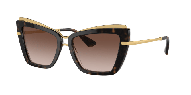 Dolce and Gabbana Woman Sunglass DG4472 -  Frame color: Havana On White Barrow, Lens color: Gradient Brown