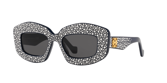 Loewe Woman Sunglass Anagram Lw4114Is -  Frame color: Blue Shiny, Lens color: Grey