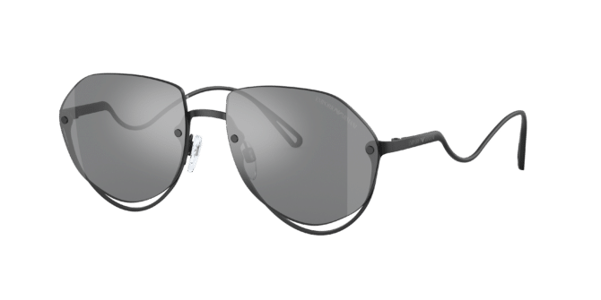 Emporio Armani Man Sunglass EA2137 -  Frame color: Matte Black, Lens color: Grey Mirror Silver