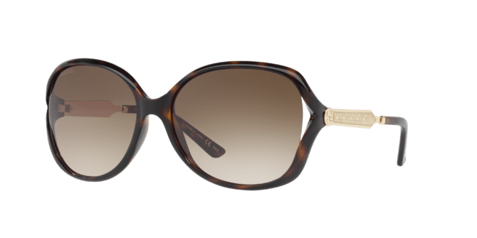 Gucci Unisex Sunglass GG0076S -  Frame color: Tortoise, Lens color: Brown