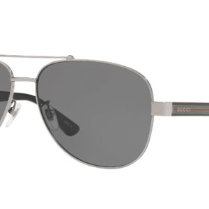 Gucci Man Sunglass GG0528S -  Frame color: Silver Shiny, Lens color: Grey