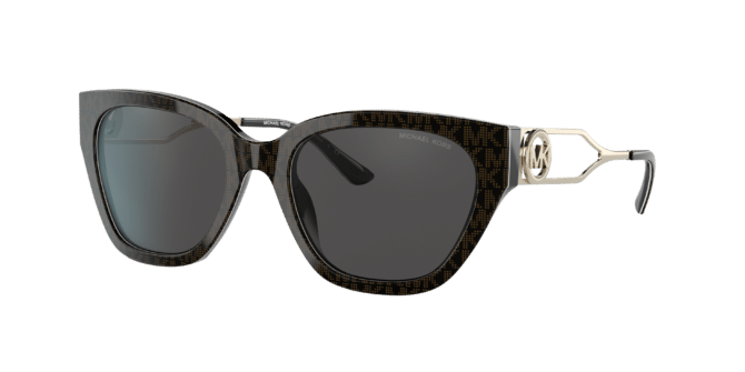 Michael Kors Woman Sunglass MK2154 Lake Como -  Frame color: Brown Signature Pvc, Lens color: Dark Grey Solid