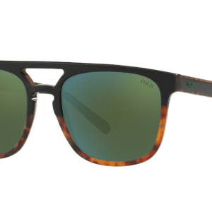 Polo Ralph Lauren Man Sunglass PH4125 -  Frame color: Shiny Black On Jerry Havana, Lens color: Flash Green