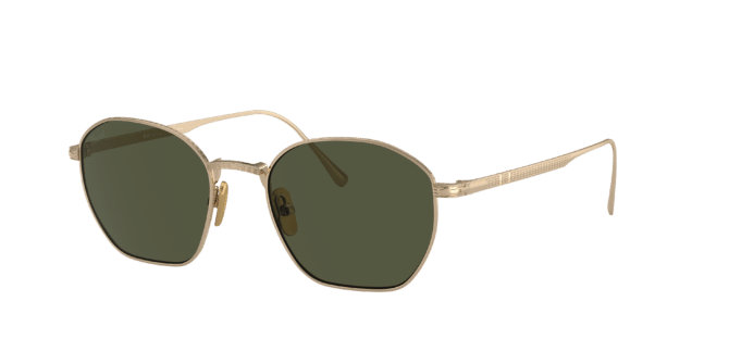 Persol Unisex Sunglass PO5004ST -  Frame color: Gold, Lens color: Green