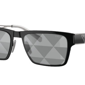 Prada Man Sunglass PR 71ZS -  Frame color: Black, Lens color: Grey Tampo Triangles Silver