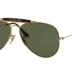 Ray-Ban Unisex Sunglass RB3029 Outdoorsman Havana Collection -  Frame color: Gold, Lens color: G-15 Green