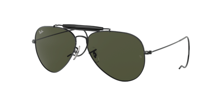 Ray-Ban Unisex Sunglass RB3030 Outdoorsman -  Frame color: Black, Lens color: G-15 Green