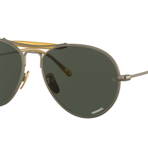 Ray-Ban Unisex Sunglass RB8063 Titanium -  Frame color: Antique Gold, Lens color: Polarized Dark Green Classic