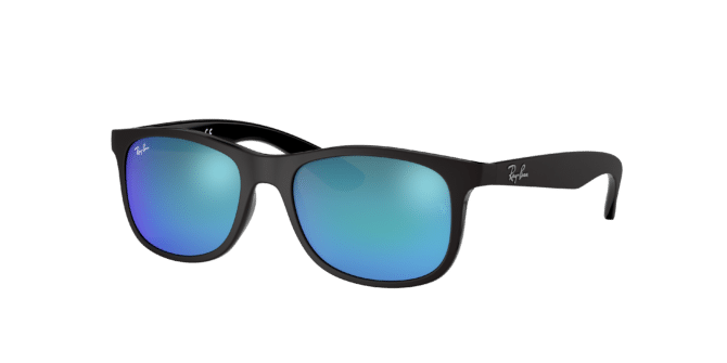 Ray-Ban Unisex Sunglass RB9062S Kids -  Frame color: Black, Lens color: Blue Flash