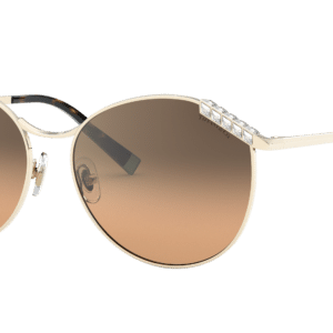 Tiffany & Co. Woman Sunglass TF3073B -  Frame color: Pale Gold, Lens color: Brown Gradient Silver Mirror