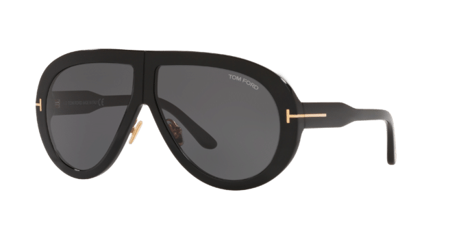 Tom Ford Unisex Sunglass FT0836 -  Frame color: Shiny Black, Lens color: Grey