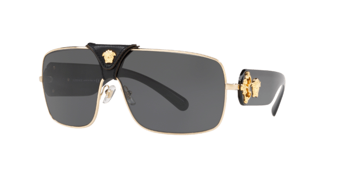 Versace Man Sunglass VE2207Q -  Frame color: Gold, Lens color: Dark Grey