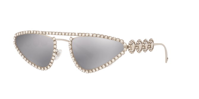 Versace Woman Sunglass VE2218B -  Frame color: Silver, Lens color: Light Grey Mirror Silver 80