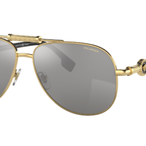 Versace Unisex Sunglass VE2236 -  Frame color: Gold, Lens color: Polarized Grey Mirror Silver