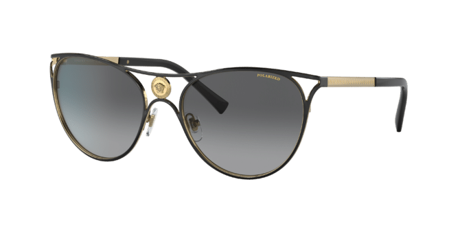 Versace Woman Sunglass VE2237 -  Frame color: Black/Gold, Lens color: Polar Grey Gradient