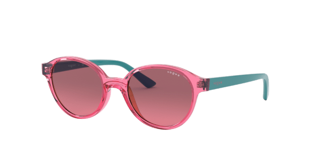 Vogue Eyewear Unisex Sunglass VJ2007 -  Frame color: Top Transparent Red/Red, Lens color: Pink Gradient Violet